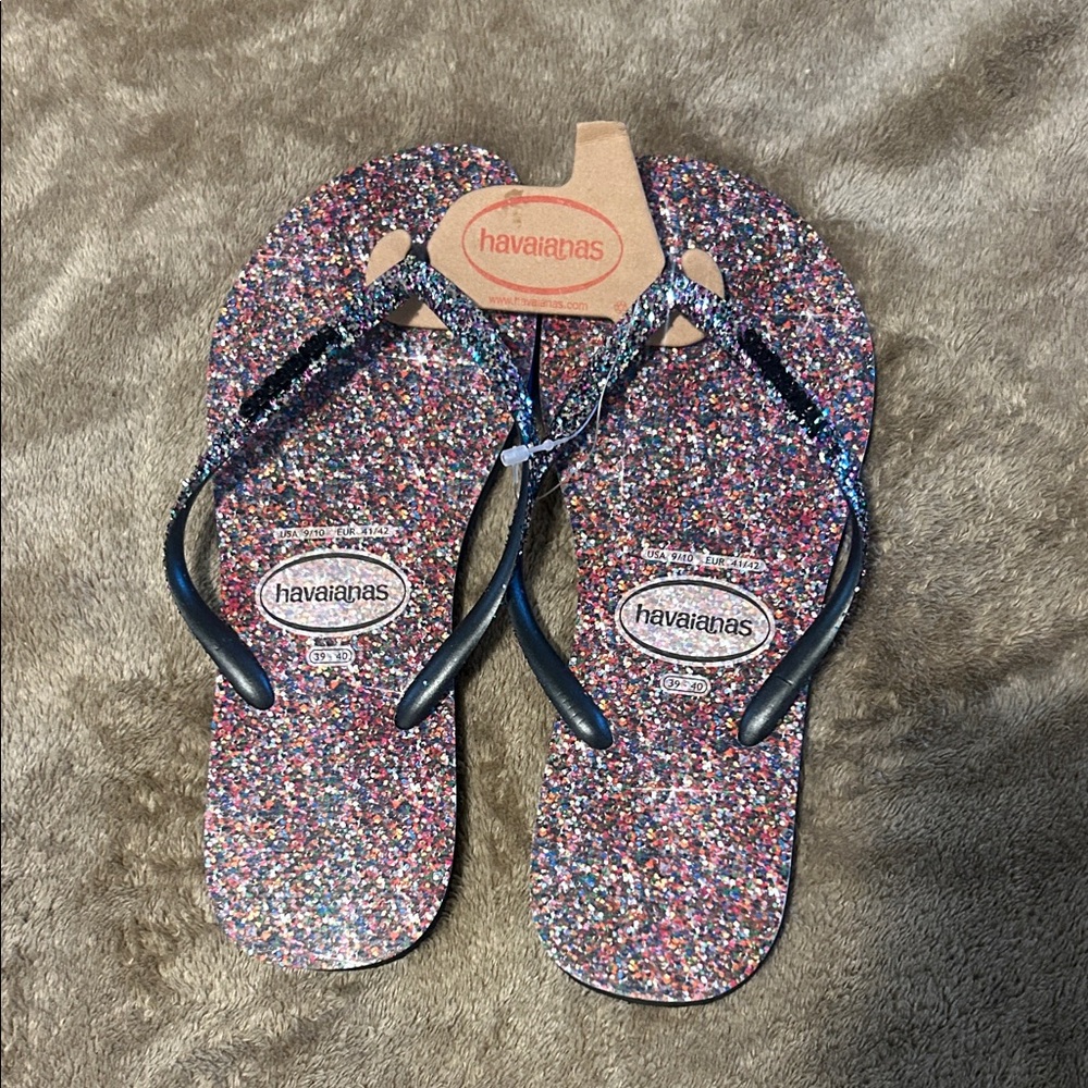 Havaianas glittery sandals